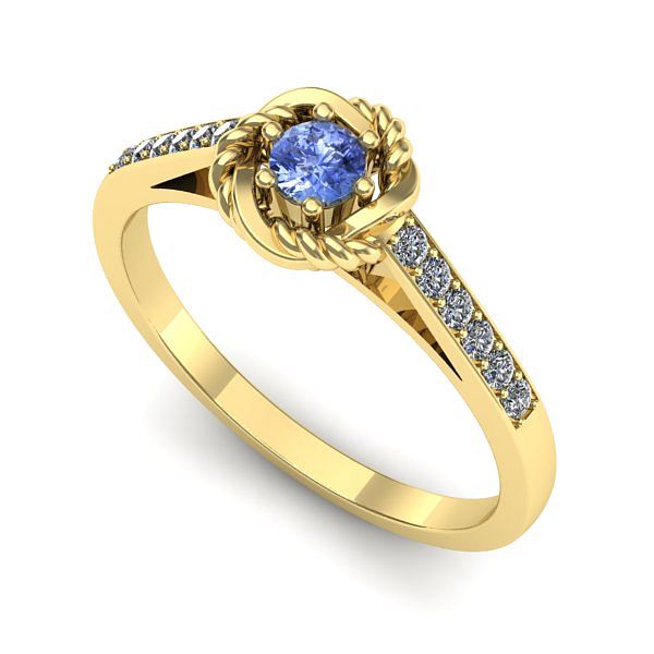 Inel de logodna din aur galben cu tanzanit