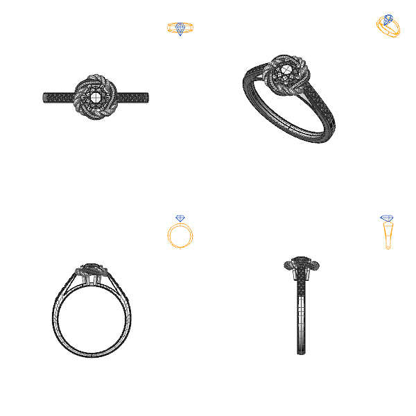 Inel de logodna sidestone cu safir