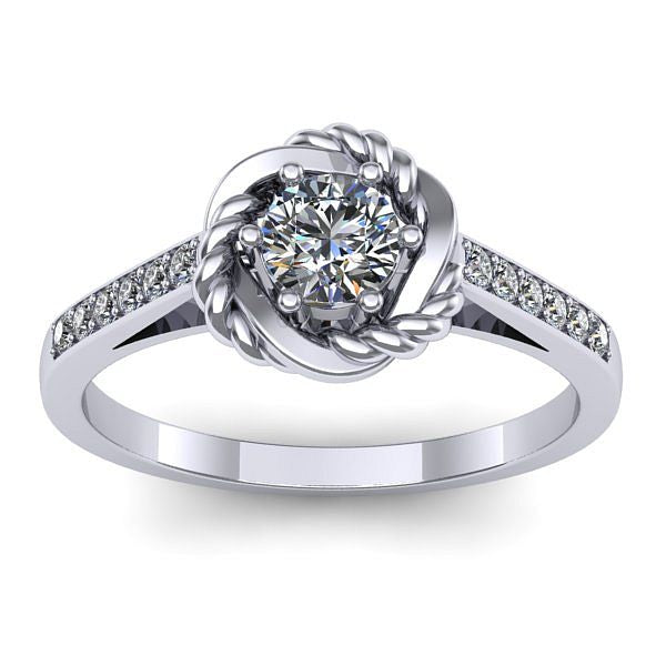 Inel cu diamant rotund