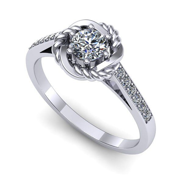 Inel de logodna din aur alb cu diamant