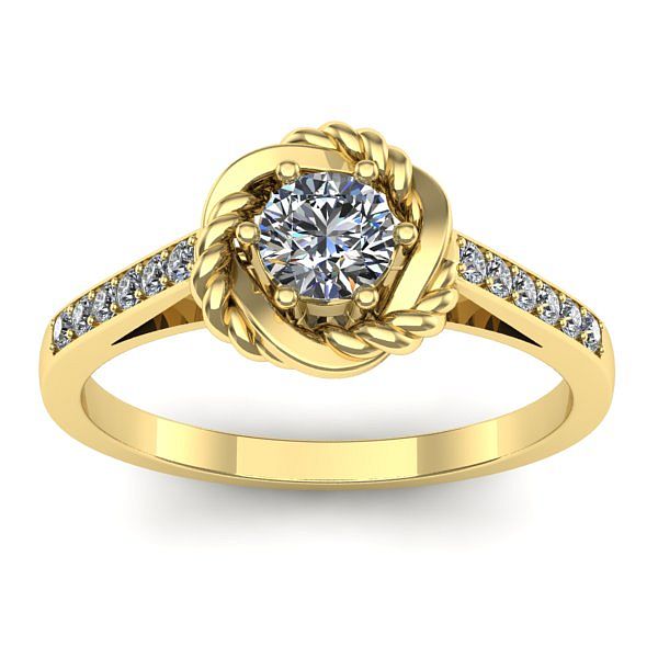 Inel cu diamant rotund