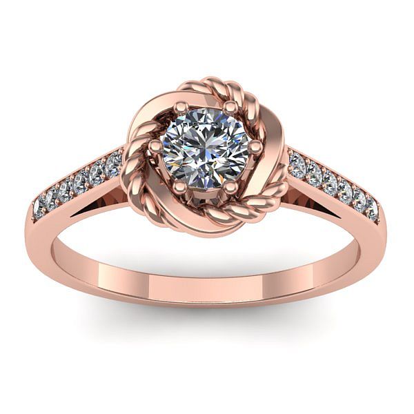 Inel logodna cu diamant rotund