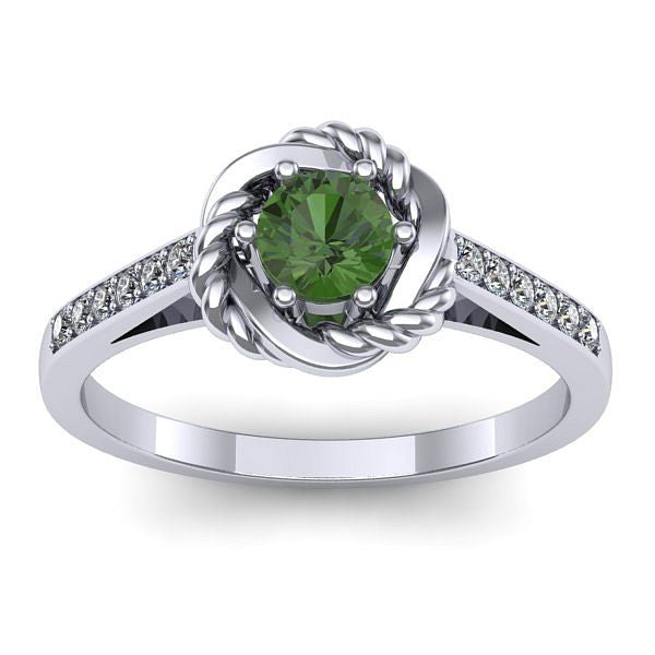 Inel cu peridot rotund