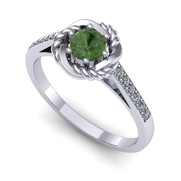 Inel din aur alb cu peridot