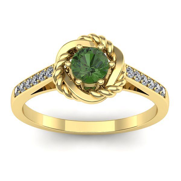 Inel logodna cu peridot rotund