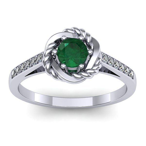 Inel cu smarald rotund