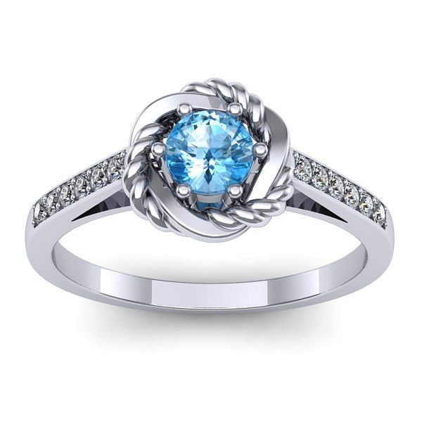 Inel logodna cu topaz blue rotund