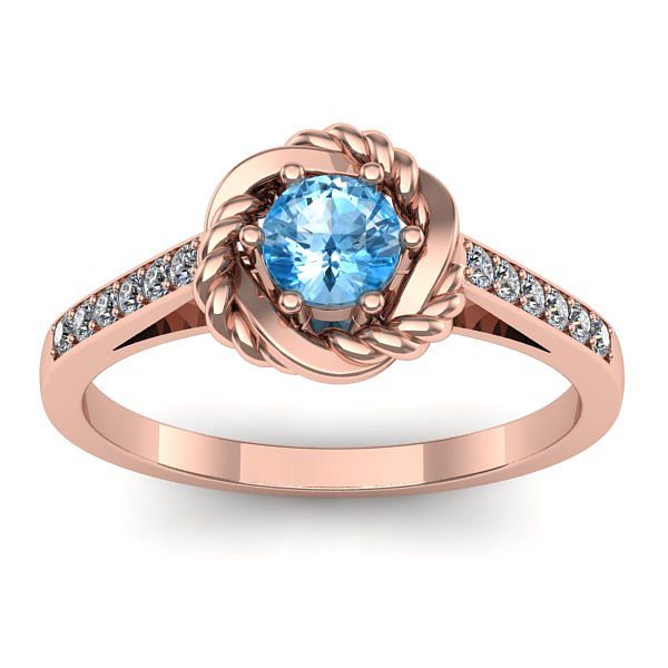 Inel de logodna cu topaz blue rotund