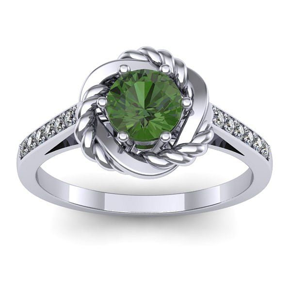 Inel logodna cu peridot rotund