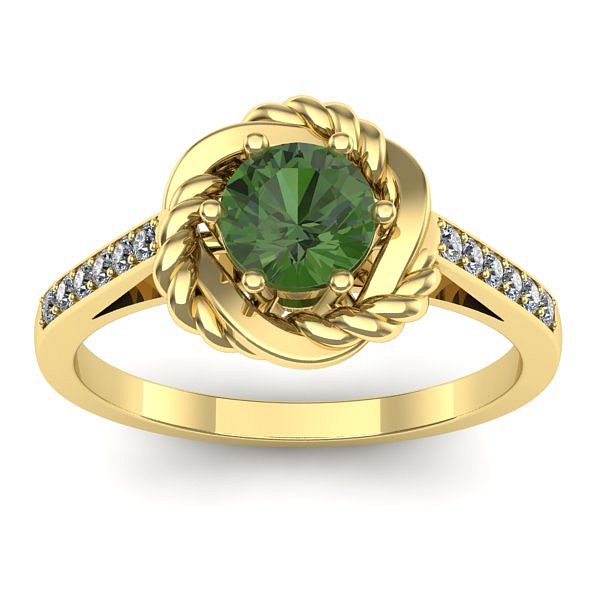Inel de logodna cu peridot rotund