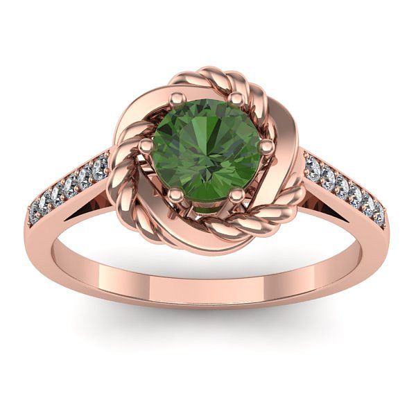 Inel de logodna cu peridot rotund