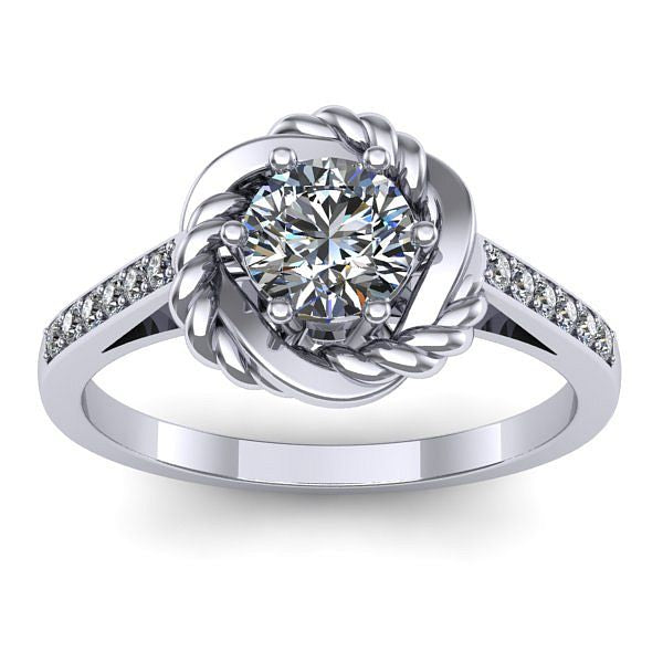 Inel de logodna cu safir alb rotund