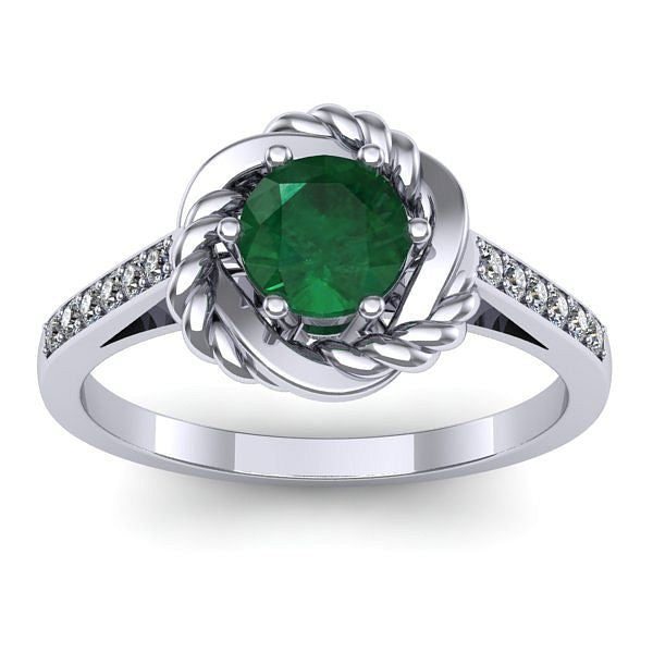 Inel cu smarald rotund