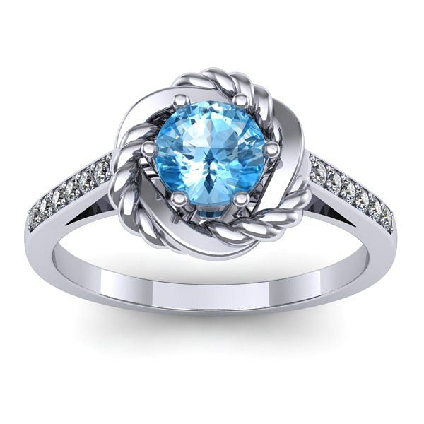 Inel de logodna cu topaz blue rotund