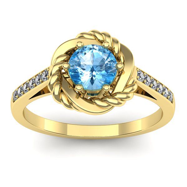 Inel logodna cu topaz blue rotund