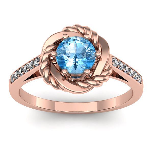 Inel cu topaz blue rotund