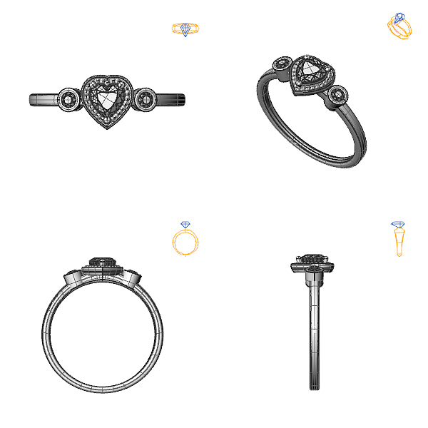 Inel de logodna 3stone cu topaz blue