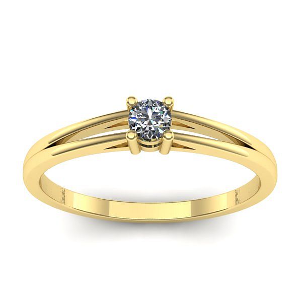 Inel cu diamant rotund