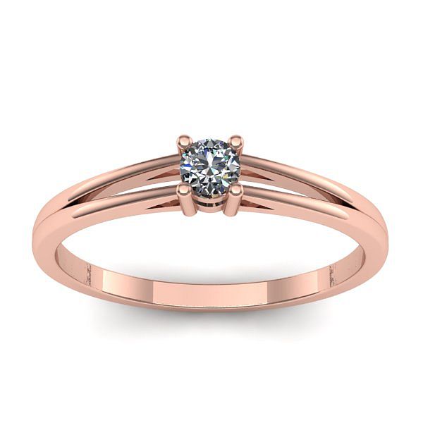 Inel cu diamant rotund