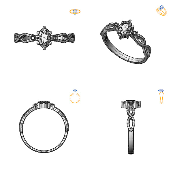 Inel 3stone cu safir alb