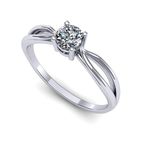 Inel logodna din aur alb cu diamant