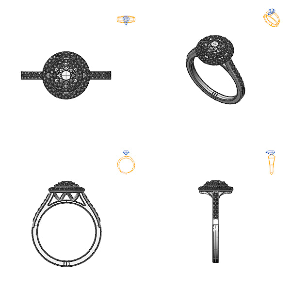 Inel logodna sidestone cu safir roz