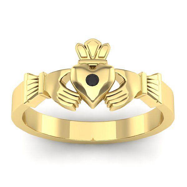 Inel cu diamant negru rotund