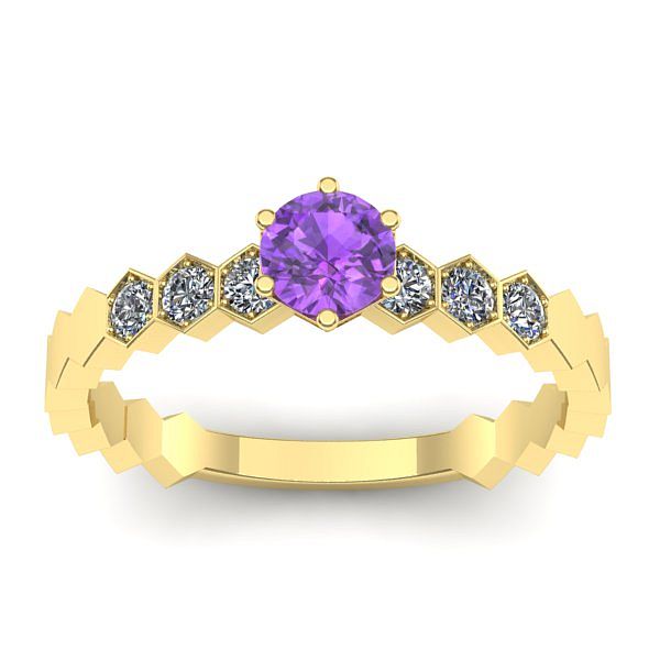 Inel cu ametist rotund