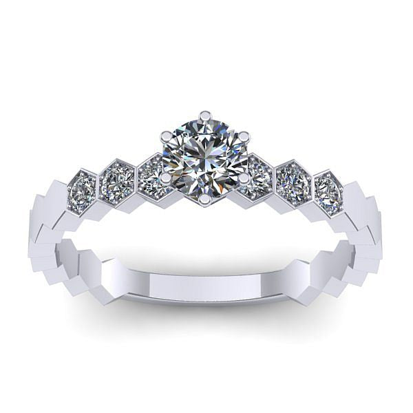 Inel cu diamant rotund