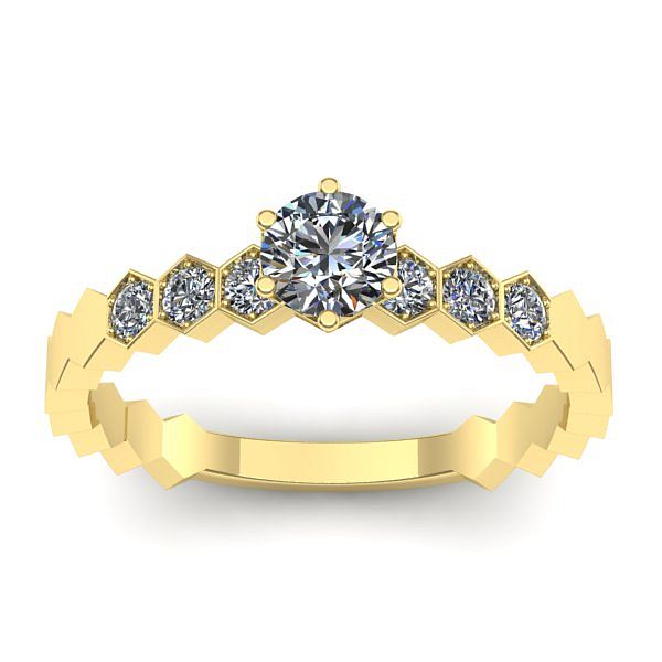 Inel cu diamant rotund