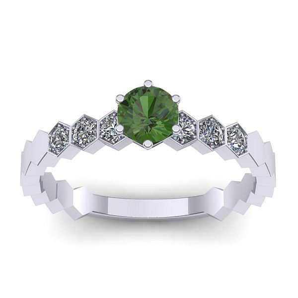 Inel logodna cu peridot rotund