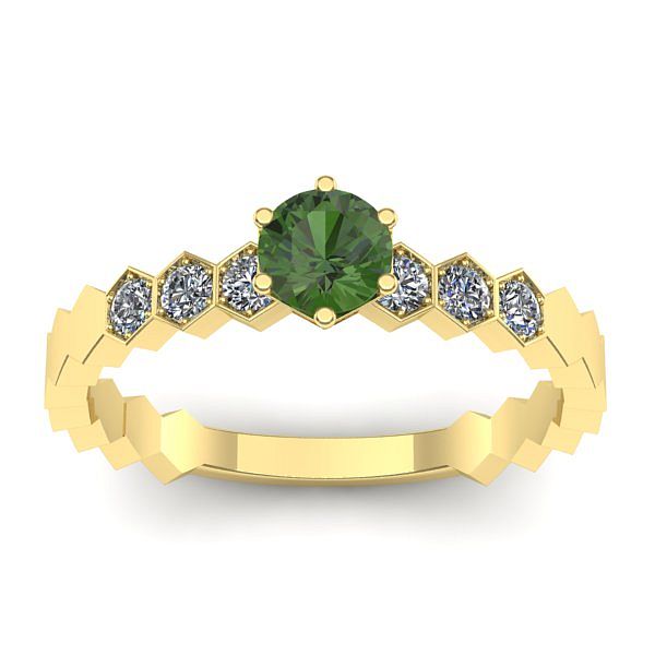 Inel de logodna cu peridot rotund