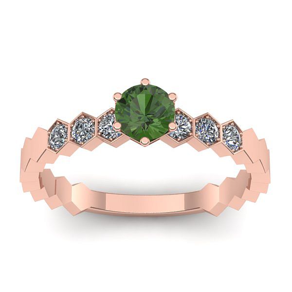 Inel cu peridot rotund