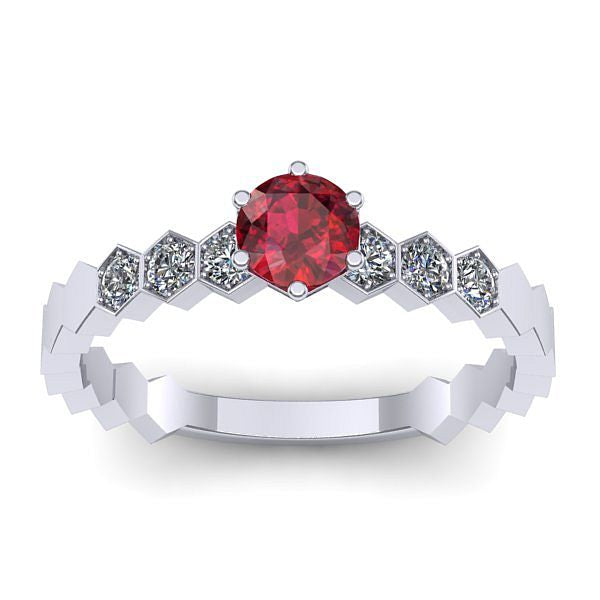 Inel cu rubin rotund