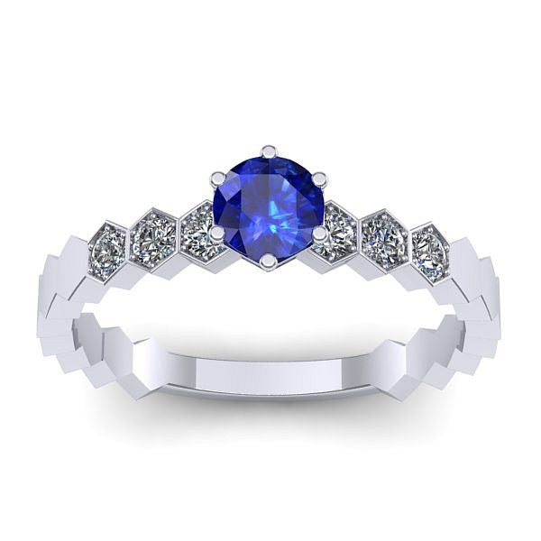 Inel de logodna cu safir rotund