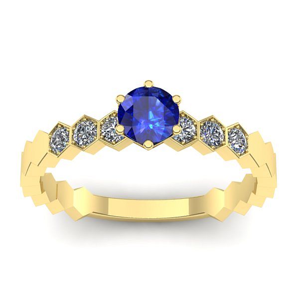 Inel cu safir rotund