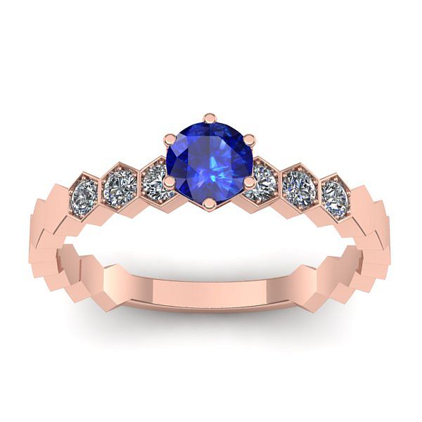 Inel cu safir rotund