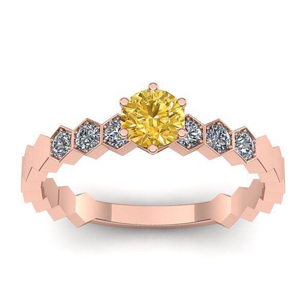 Inel de logodna cu safir galben rotund