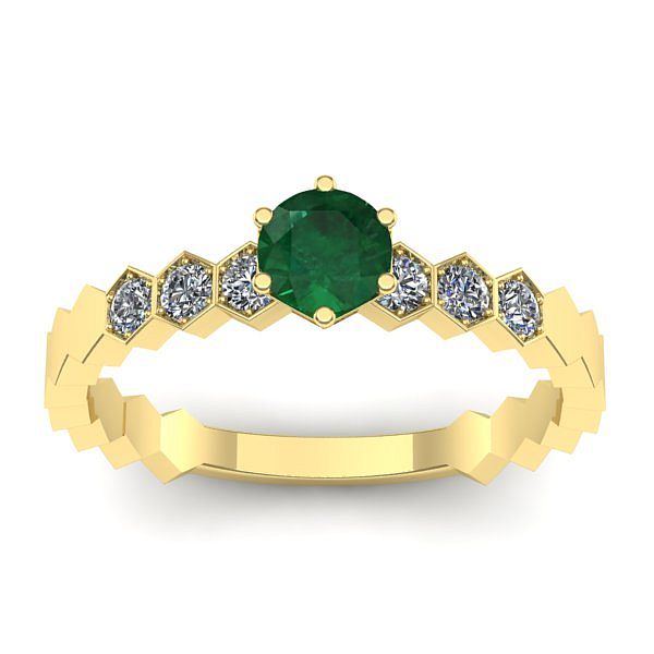 Inel cu smarald rotund