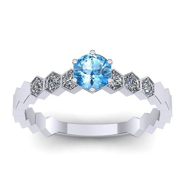 Inel logodna cu topaz blue rotund