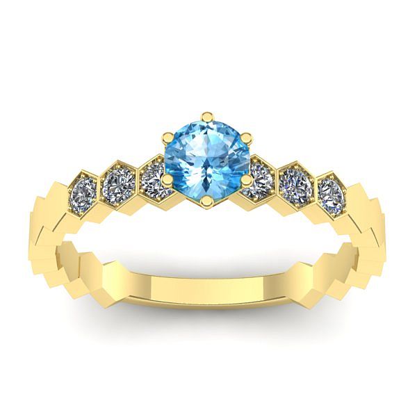 Inel de logodna cu topaz blue rotund