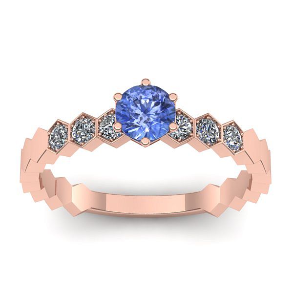 Inel cu tanzanit rotund