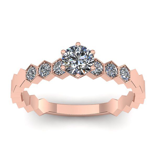 Inel cu safir alb rotund