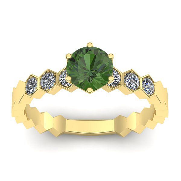 Inel logodna cu peridot rotund