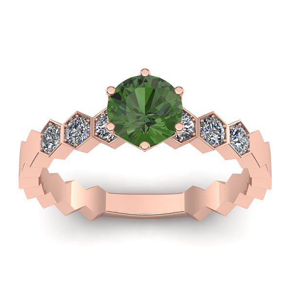 Inel cu peridot rotund