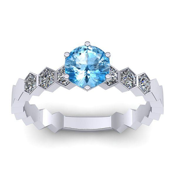 Inel de logodna cu topaz blue rotund