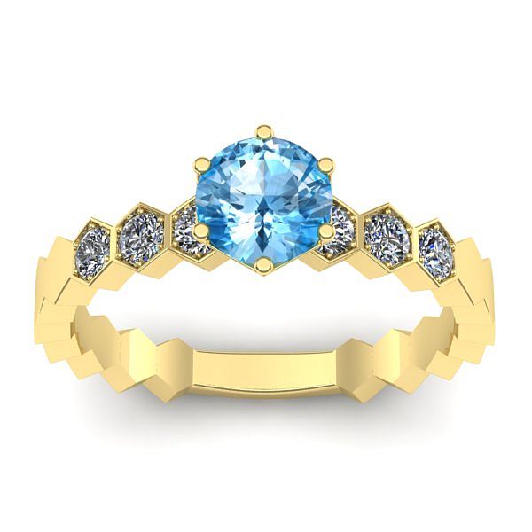 Inel logodna cu topaz blue rotund