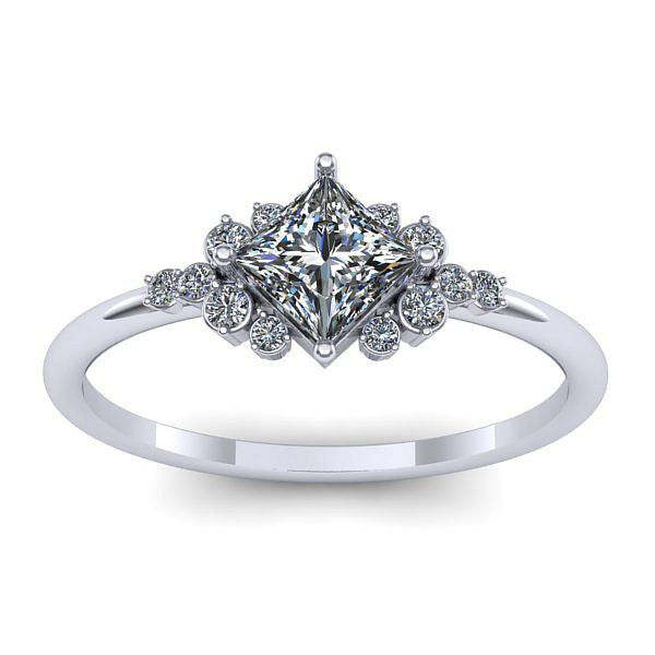 Inel de logodna cu diamant patrat