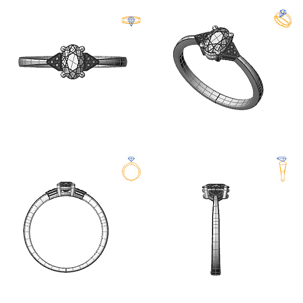 Inel de logodna sidestone cu safir roz