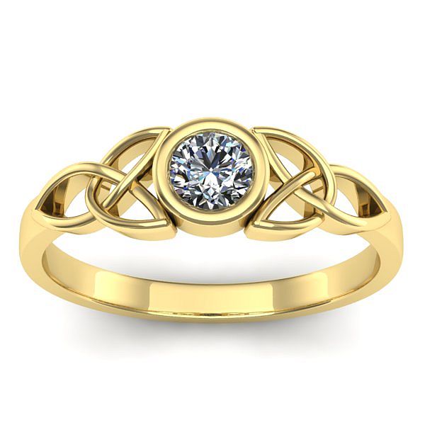 Inel cu diamant rotund